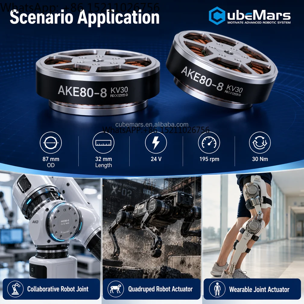 AKE80-8 Precision Exoskeleton Motor Low Backlash Robot Motor for Wearable Robotics Systems