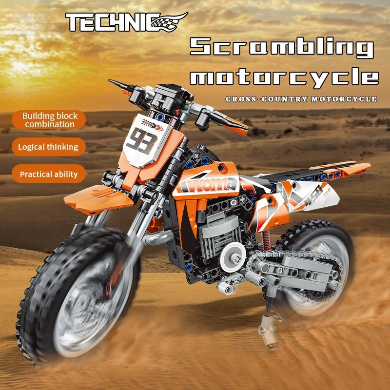 

Building block off-road racing motorcycle model small particle puzzle assembly toy gift
