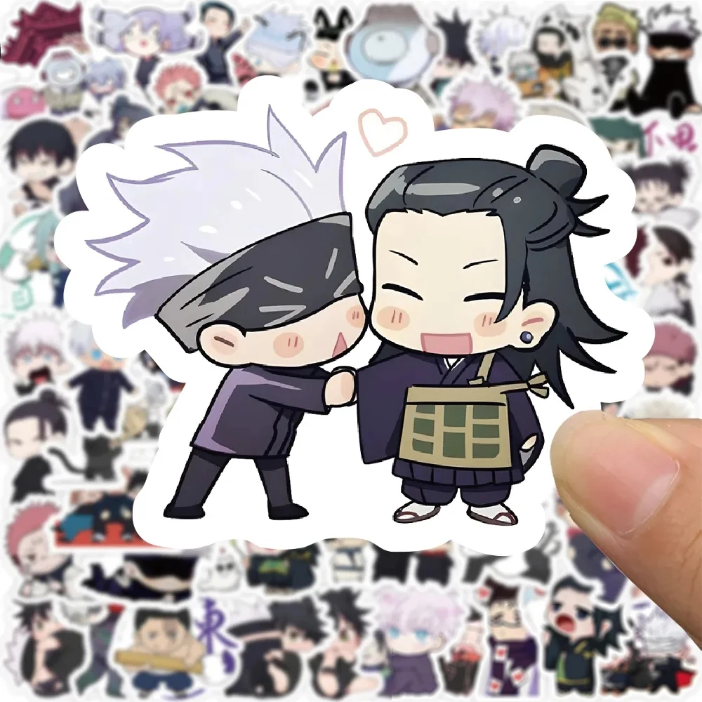 10/30/50/100 sztuk Kawaii Cartoon Jujutsu Kaisen naklejki Anime Graffiti naklejki DIY Notebook Laptop gitara śliczne naklejka z PVC prezent dla dzieci