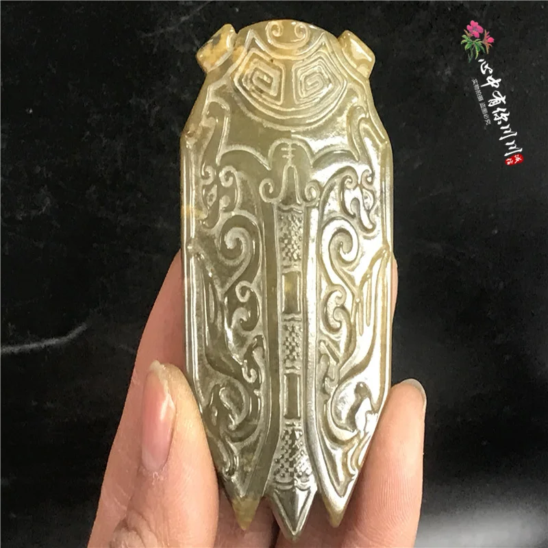

Ming and Qing dynasties, high jade, old Dong pendants, objects, old goods, jade cicada pendants
