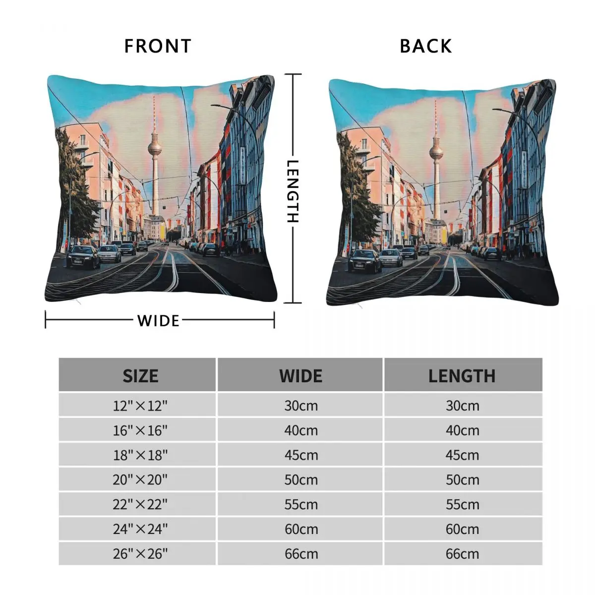 Berlin Streets Germany Square Pillowcase Polyester Linen Velvet Creative Zip Decor Throw Pillow Case Bed Cushion Cover