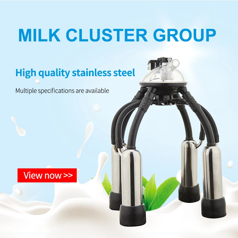 Cow Milking Unit with 300CC PC Material Cover and Stainelss Steel Base