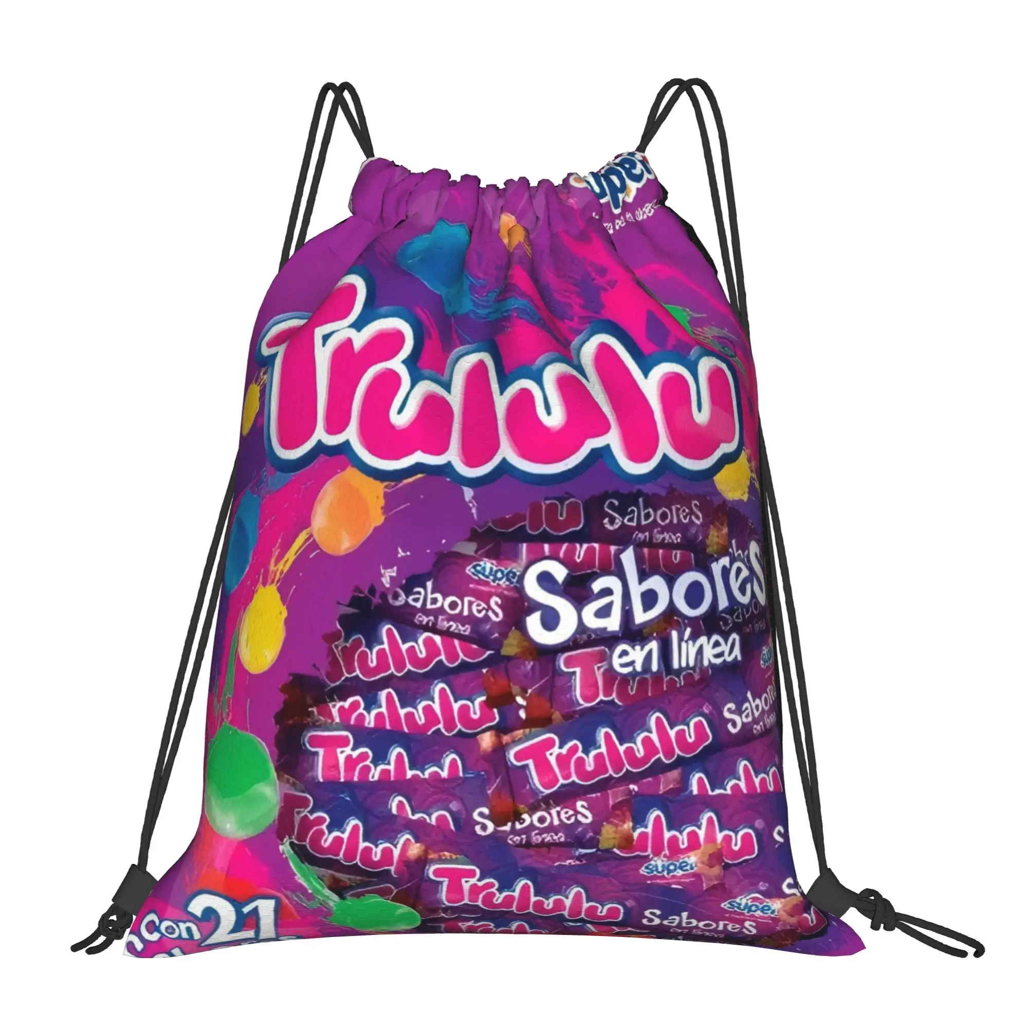 Trululu 4  Drawstring Bags Gym Unisex Storage Organize Bundle Pocket Rope Bag