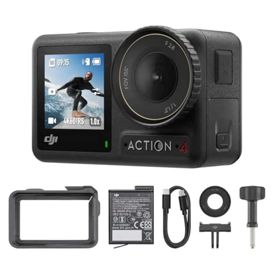 

Vlogging camera for outdoor use, polycarbonate body, black color, waterproof with 1/1.3 sensor, 4K/120fps video, low-light imag