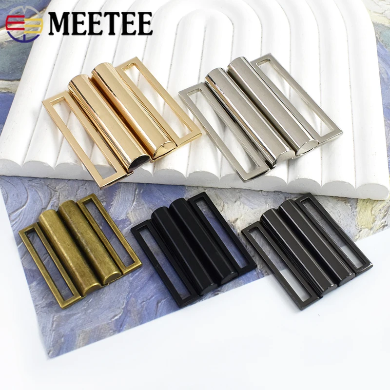 

2/4Pcs Meetee 30-80mm Metal Belt Buckle Ladies' Windbreaker Decorative Buckles Coat Belts Hook DIY Garment Sewing Accessories