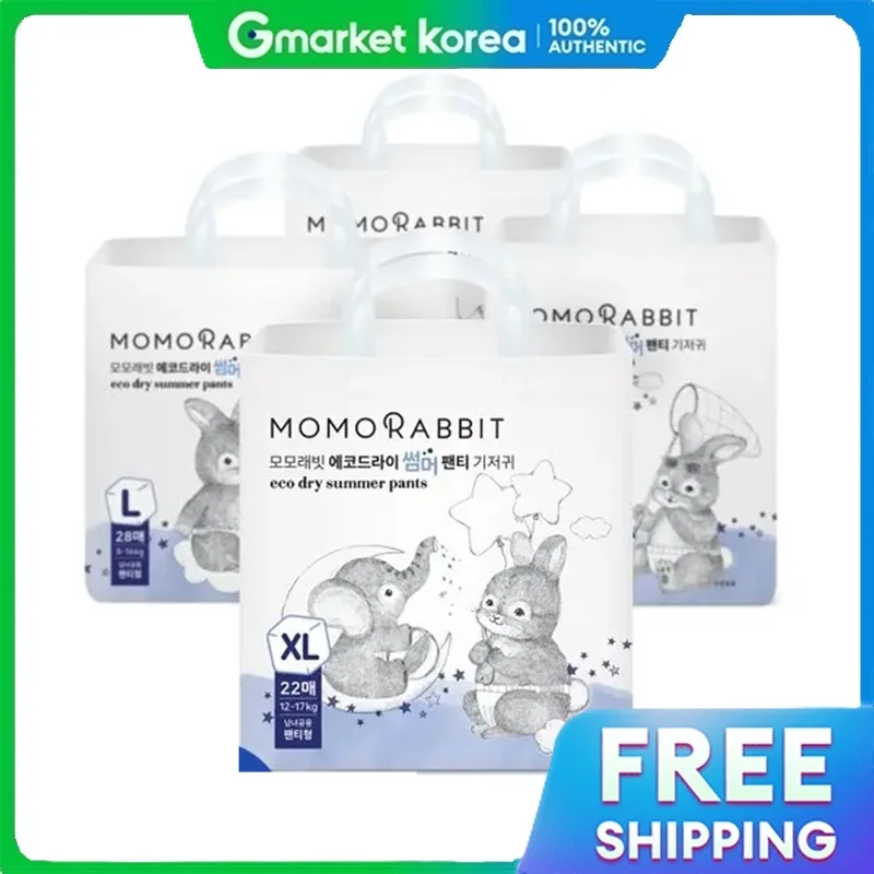 MOMO RABBIT | Tã quần mùa hè Eco Dry 8 gói (Tã ban đêm mùa hè)