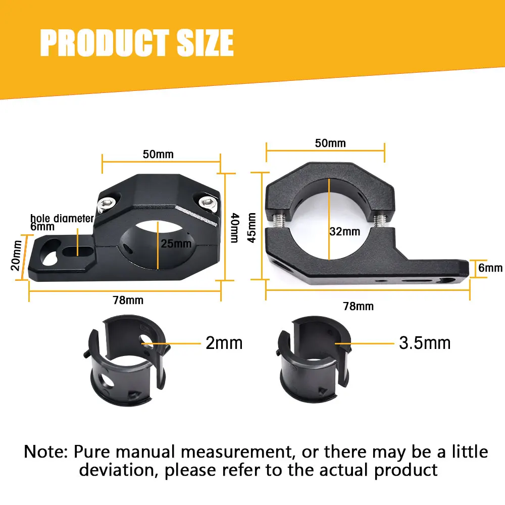 tube clamp mounting bracket Pince éponge universelle pour moto, lumière LED auxiliaire, kit de montage pour MOT, accessoires de montage