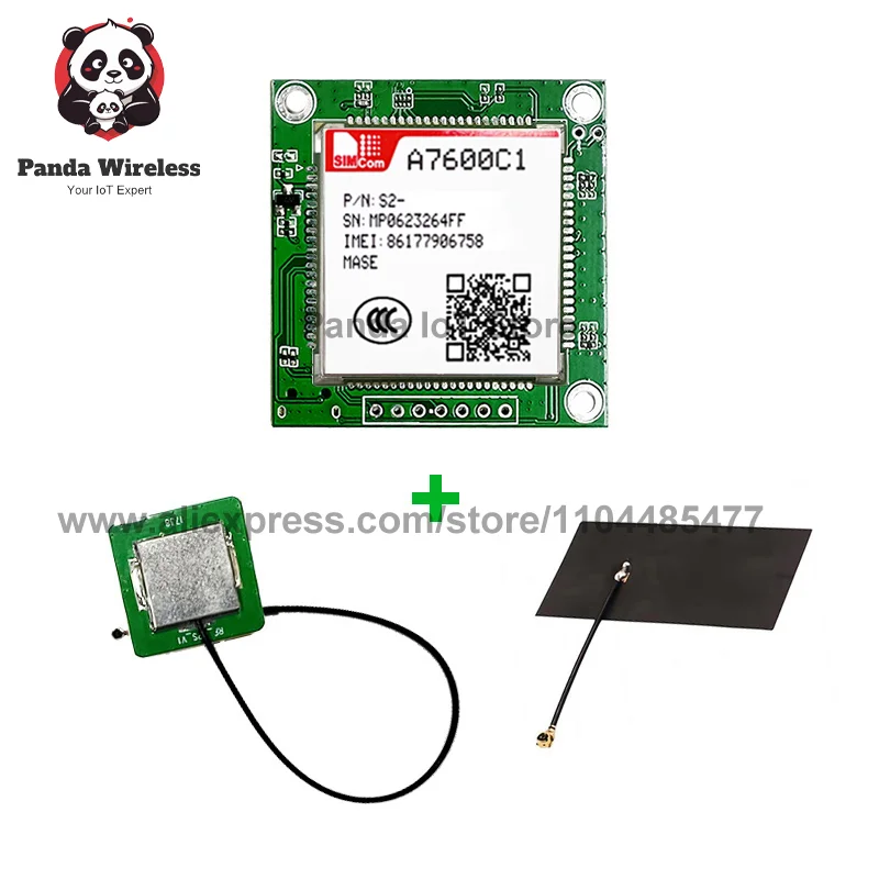 

SIMcom A7600C1-MASE 4G Основная плата Однорядный контакт Высокоточный промышленный разъем LTE CAT4 + голос + GNSS для печатных плат/печатных плат