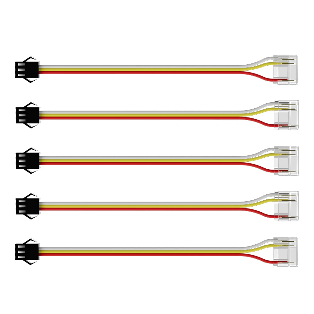 PAUTIX COB RGBIC LED Strip 3 złącza pinowe zestaw 12mm przedłużka do złącza przewodu do światła LED COB RGBIC