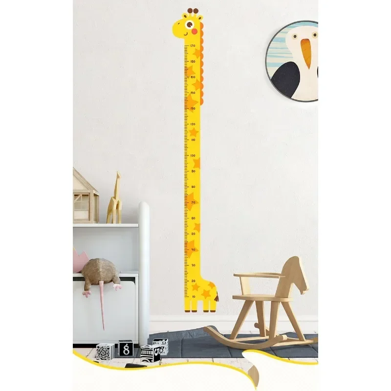 Cartoon Animals Height Measure Wall Sticker Giraffe Wallpaper for Kids Room Nursery Child Growth Ruler Growth Chart