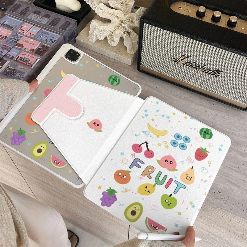 Cartoon Fruit Star Tablet Case For iPad Pro 11 12.9 13 A16 M2 M4 M3 M5 Shell 8.3 9.7 10.2 5/6/7/8/9/10/11th Mini Air 3 4 5 Cover