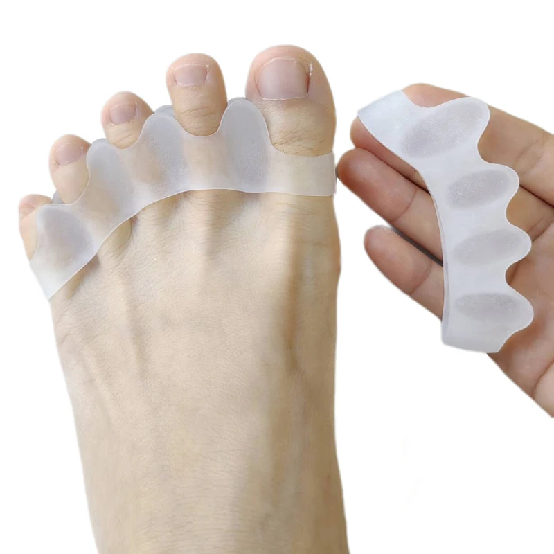 2Pairs Foot Care Tool Orthopedic Gel Silicone Overlapping Toe Straightener Protector Separator Bunion Hammer Toe Pain Relief