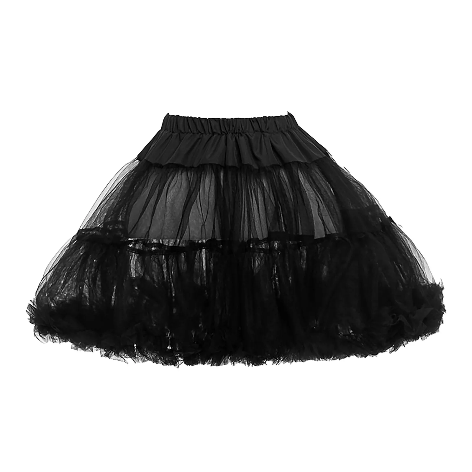 

Girls Women Tutu Skirt Multi Layered Tulle Skirt Petticoat Princess Underskirt Solid Color Ruffle Puffy Skirts Dance Party Wear