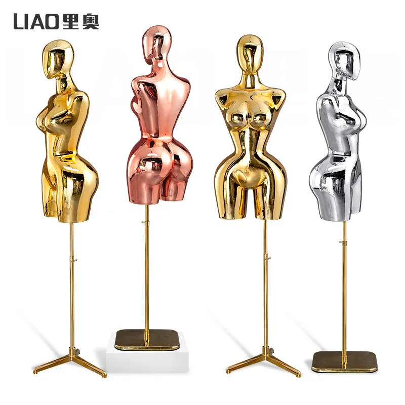 Big Big Size Women Curvy Girl Dress Form Mannequin Half Body Gold Silver Hip Bust for Mother's Wear and African Clothing