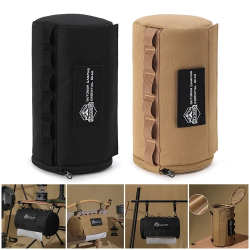 Imagen 2 del producto Funda de tejido al aire libre para almacenamiento de papel, soporte de servilleta colgante impermeable de poliéster para Picnic, Camping, senderismo, Rollo portátil