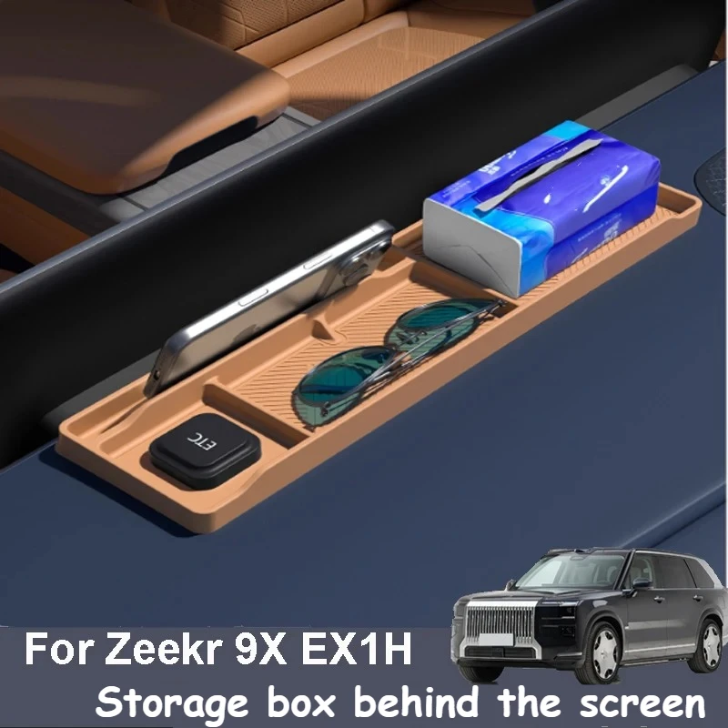

For Zeekr 9X EX1H 2025 2026 Car Screen Storage Box Instrument Panel Storage Box Phone Holder Interior Accessories
