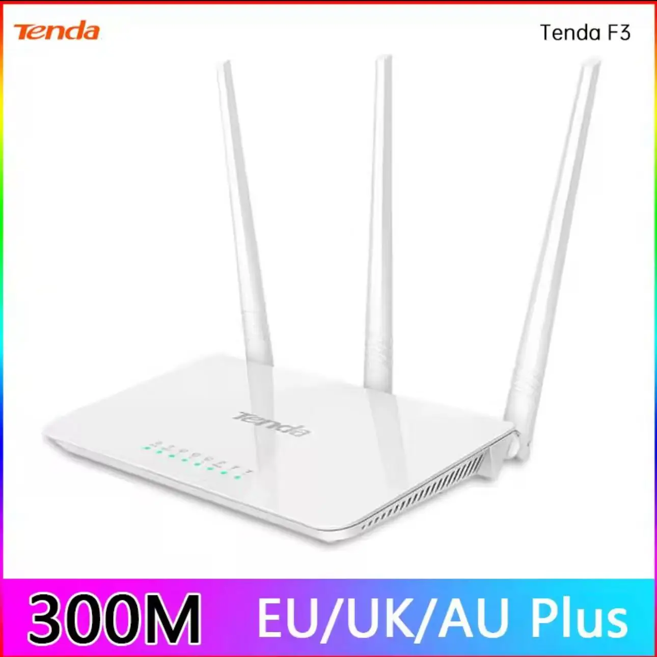 

Беспроводной Wi-Fi-маршрутизатор Tenda F3 N300 с антеннами высокой мощности 5 дБи, внешние английские системные маршрутизаторы 300 Мбит/с