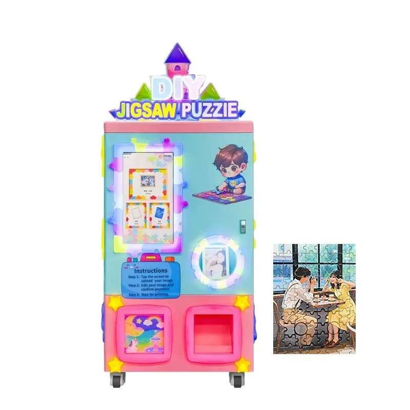 Custom DIY jigsaw Puzzle Vending Machine DIY Puzzle Creation Multiple Payment Methods for Amusement Parks and Retail Spaces