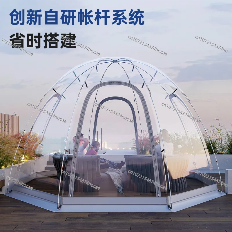 Double transparent starry sky tent, outdoor camping winter courtyard sun room