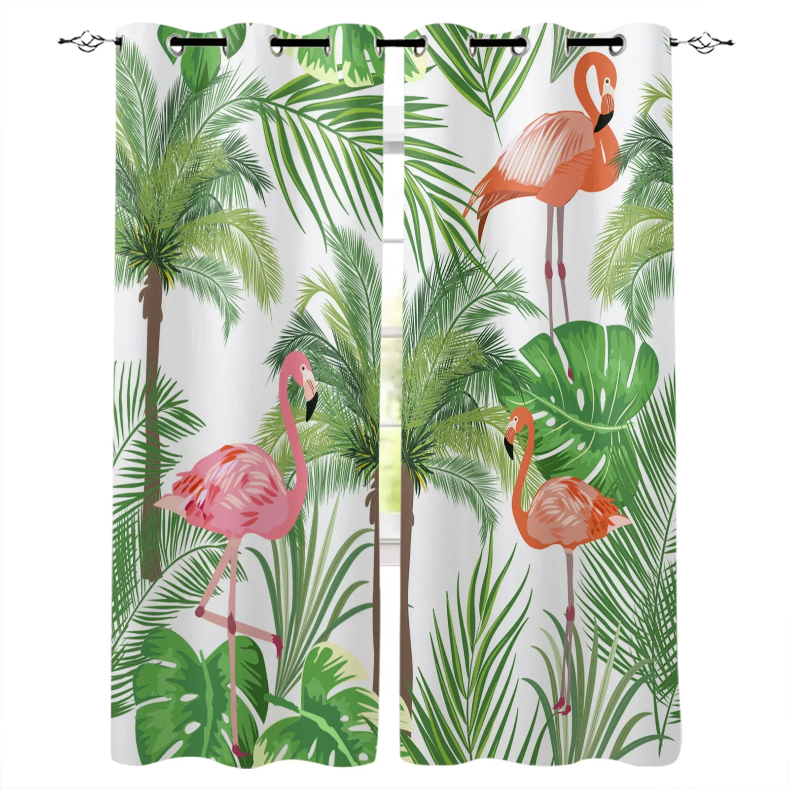 

Скандинавские фламинго с тропическими листьями, плотные шторы, оконные шторы для спальни, гостиной, декор, обработка окон