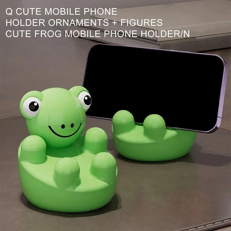 Mobile Phone Holder Tablets Desk Stand Cute Resin Animal For iPad Smartphone Frog Ornament Home Tabletop Decor