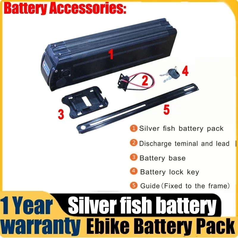 Silverfish Model 36 48V 52v72v Folding Lithium Battery Electric Bike Battery 20Ah 24Ah 28 30Ah 40Ah 50Ah 60ah Akku 2000w Battery