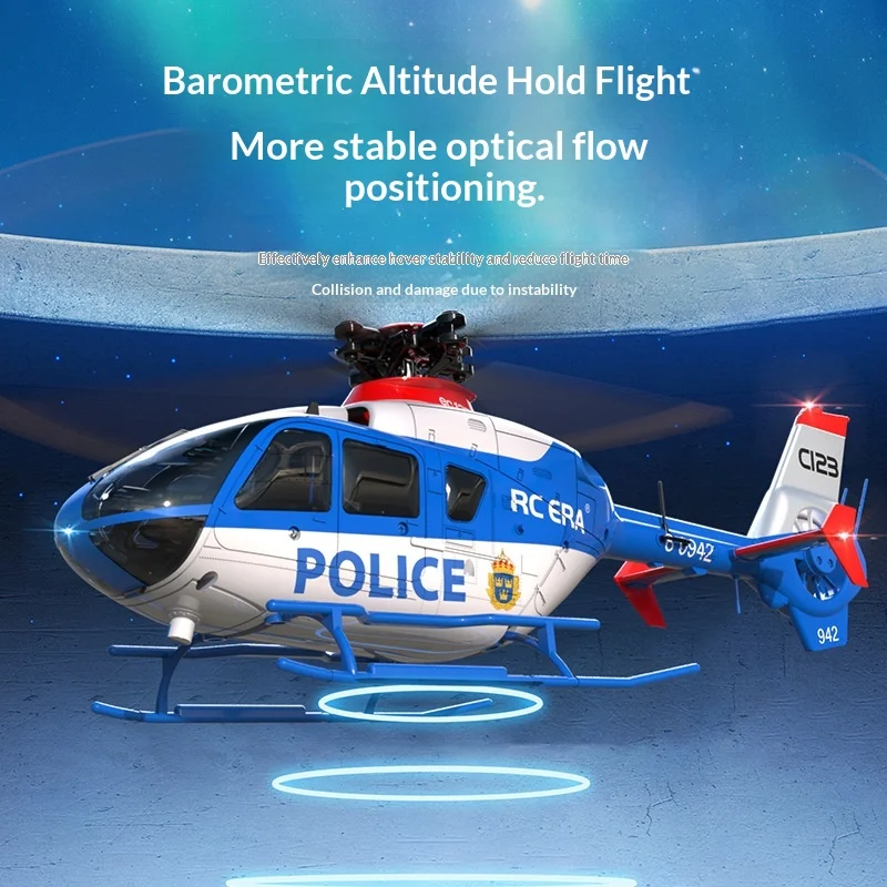 Rc Era Remote Control Helicopter C123 E135 Six Channel Direct Drive Dual Brushless Motor Optical Flow Inverted  For Hobby