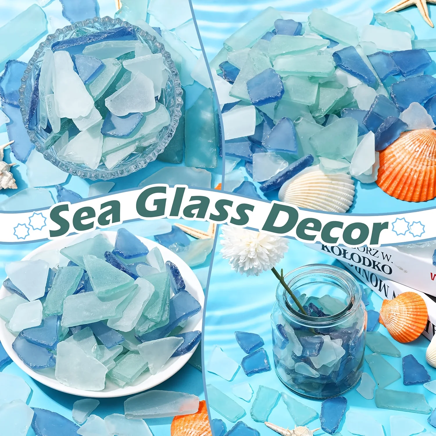 قطع زجاج البحر سحق شقة متجمد خاصة لزهرية حشو الشاطئ حفل زفاف المنزل حوض السمك الديكورات DIY بها بنفسك لوازم الحرف الفنية