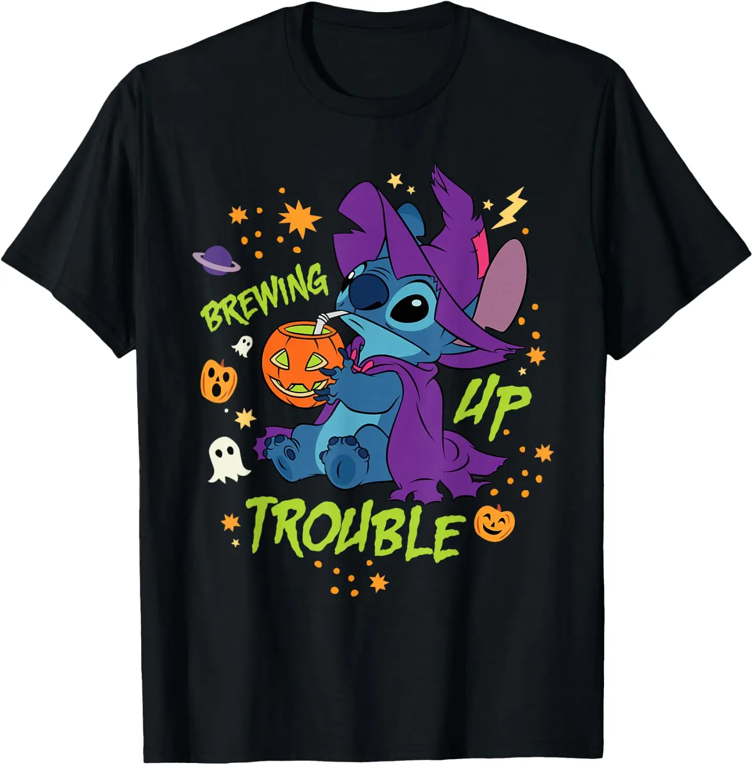 Stitch Halloween Witch Costume Brewing Up Trouble T-Shirt