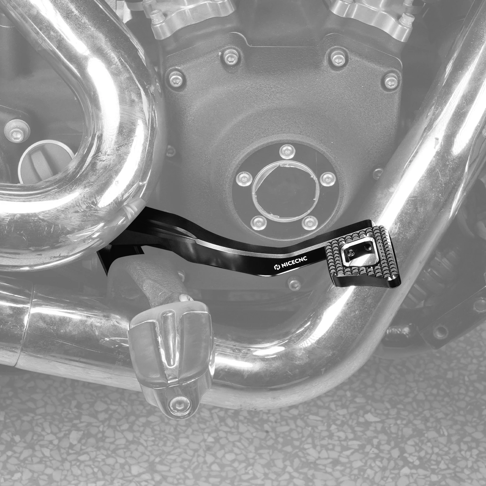 Für Harley Dyna Street Bob FXDB Fahrer-Fußrasten Hintere Bremspedale Gangschaltung Low Rider FXDL Fat Bob FXDF Super Glide – Detail 15