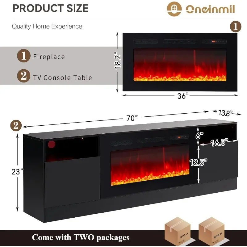 oneinmil Fireplace TV Stand with 36