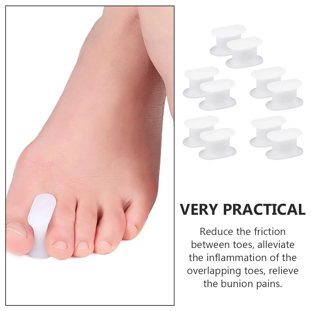 

5pcs Hallux Valgus Corrector 5 Pairs Big Toe Separator White Compact Bunion Relief Tool For Overlapping Toes Pain Support Foot