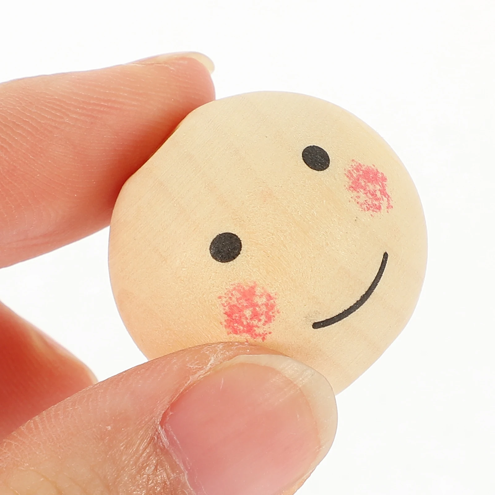 

80pcs Wood Beads Smile Face 10MMx20 12MMx20 20MMx20 25MMx20 DIY Craft Spacer Bulk Wooden Beads Holes Family Fun