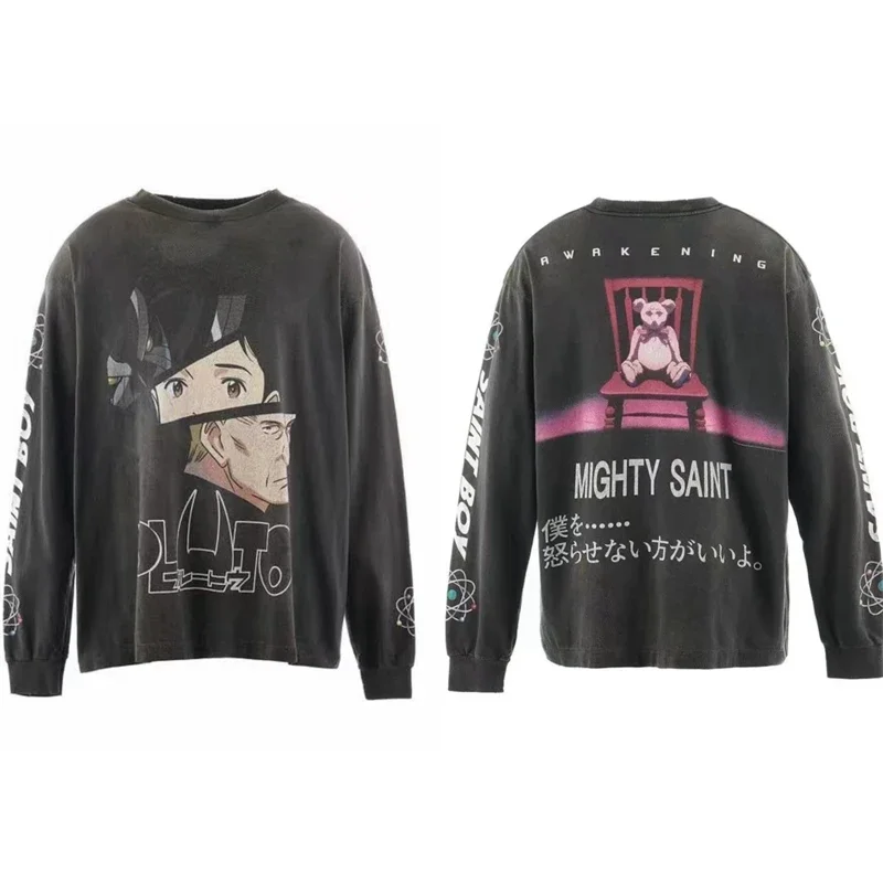 Lavado 25ss LS TEE/LOVE Saint Logotipo Colorido Camiseta de Manga