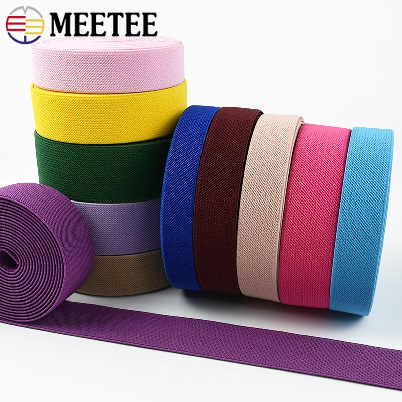 4Meters Nylon Elastic Band 10-50mm Soft Skin Rubber Bands for Pants Waist Bra Underwear Stretch Webbing DIY Sewing Accessories