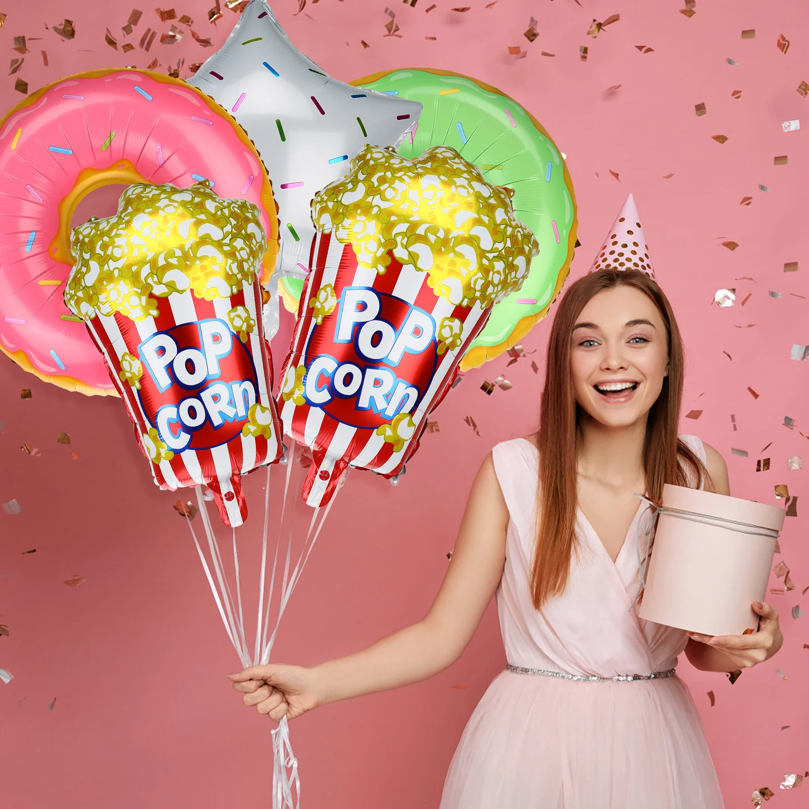 

9pcs Cream Balloons Donut Candy Garland Party Party Balloons Decorations Reusable Supplies Birthday Home Photos Props