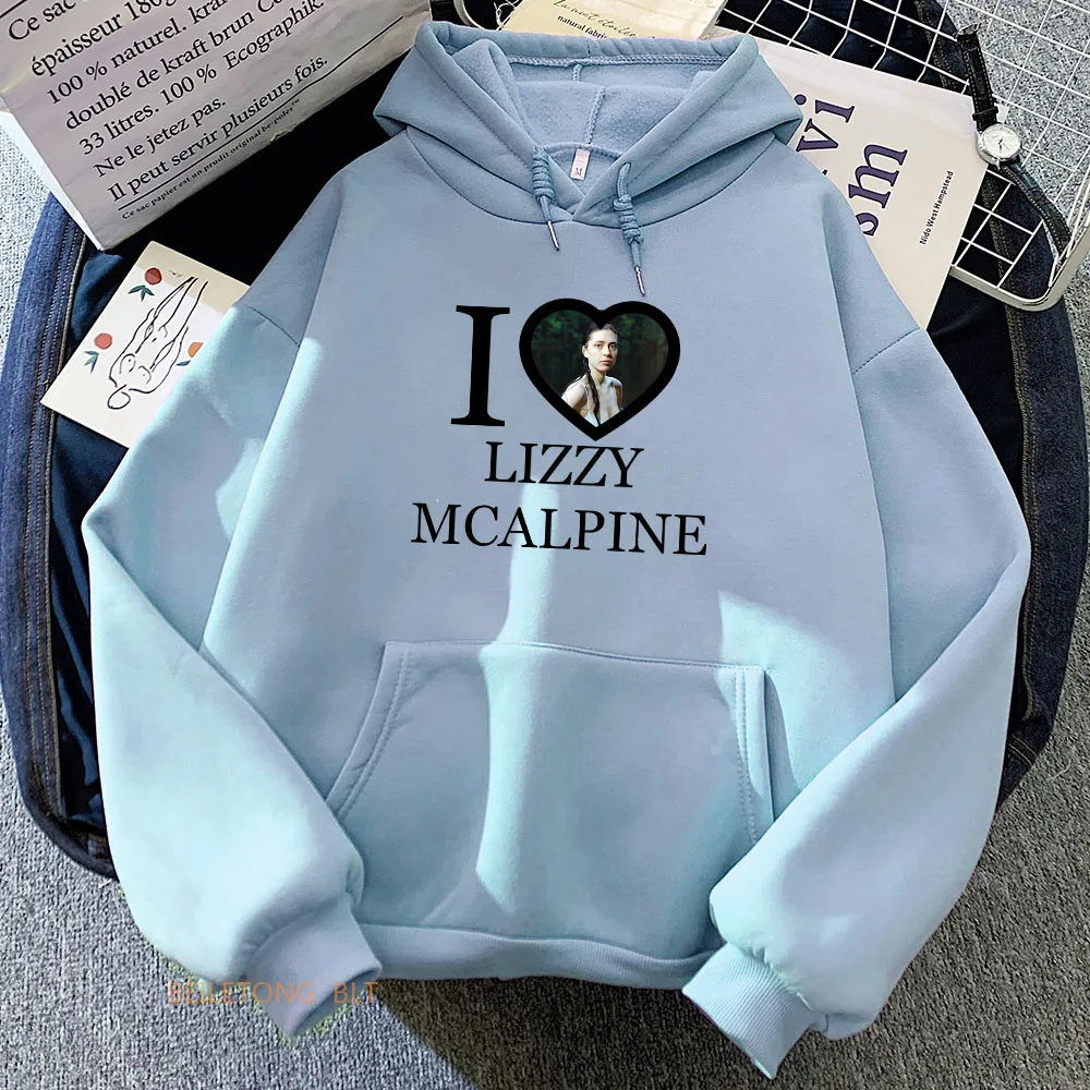 I LOVE Lizzy McAlpine Hoodie Graphic Printing Hip Hop Fleece Sweatshirt With Hooded Gothic Clothing Ropa Mujer Fashion Pullovers