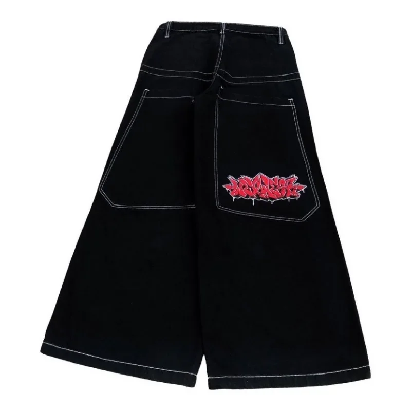 HOUZHOU Y2k Jeans de moda urbana para mujer, pantalones vaqueros holgados grandes con estampado de letras Vintage, pantalones de pierna ancha góticos casuales Harajuku, Hip Hop, nuevo