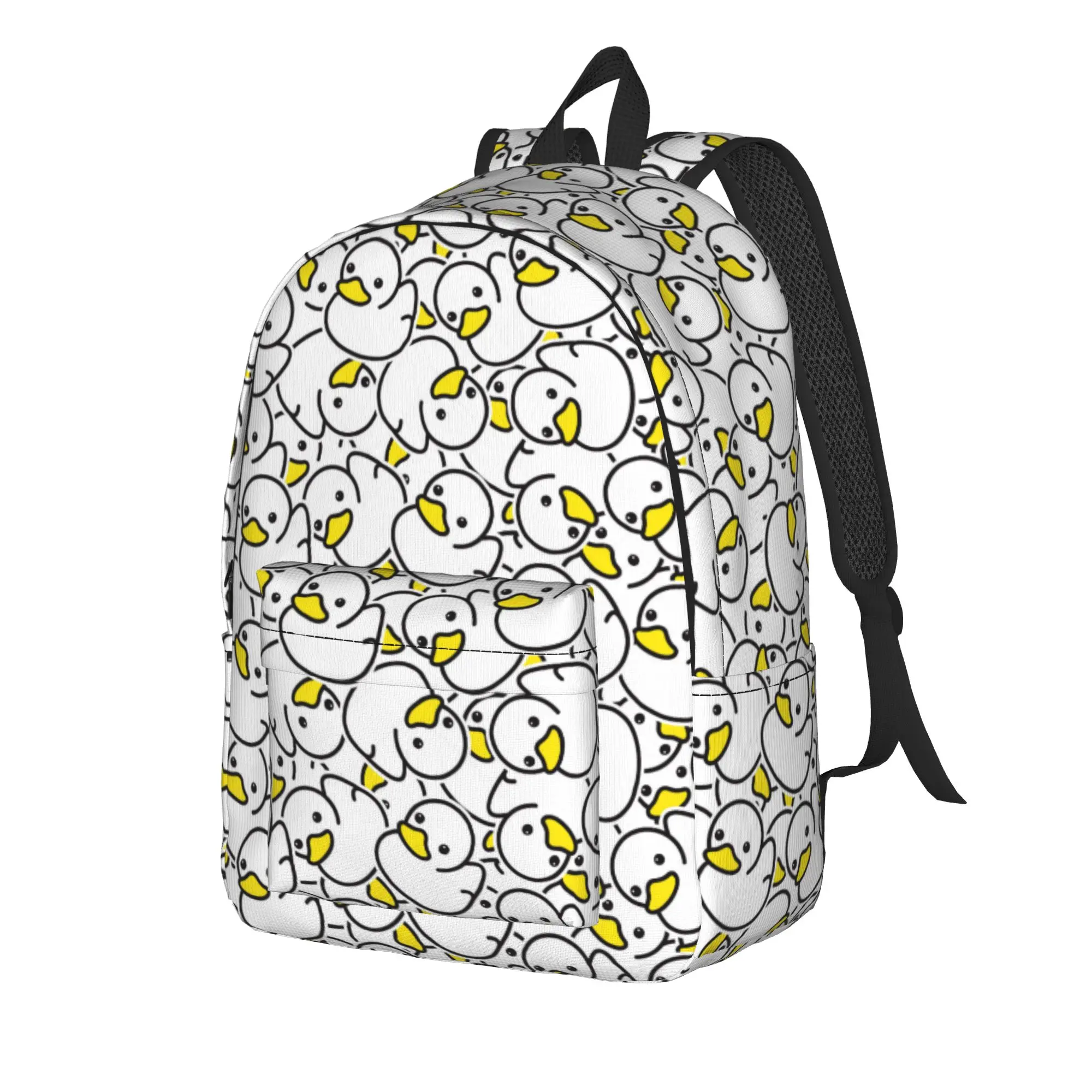 Duck Seamless Pattern Vector Rubber Ducky Backpack  Daily Backpacks Men High Quality Big School Bags Fun Rucksack