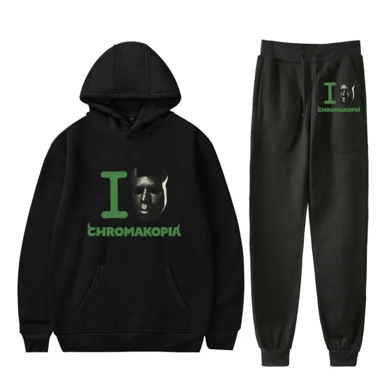 Chromakopia Hoodies Sets Merch For Men/Women Sweatshirt Pants Two Piece Set Cosplay Hooded Streetwear Top