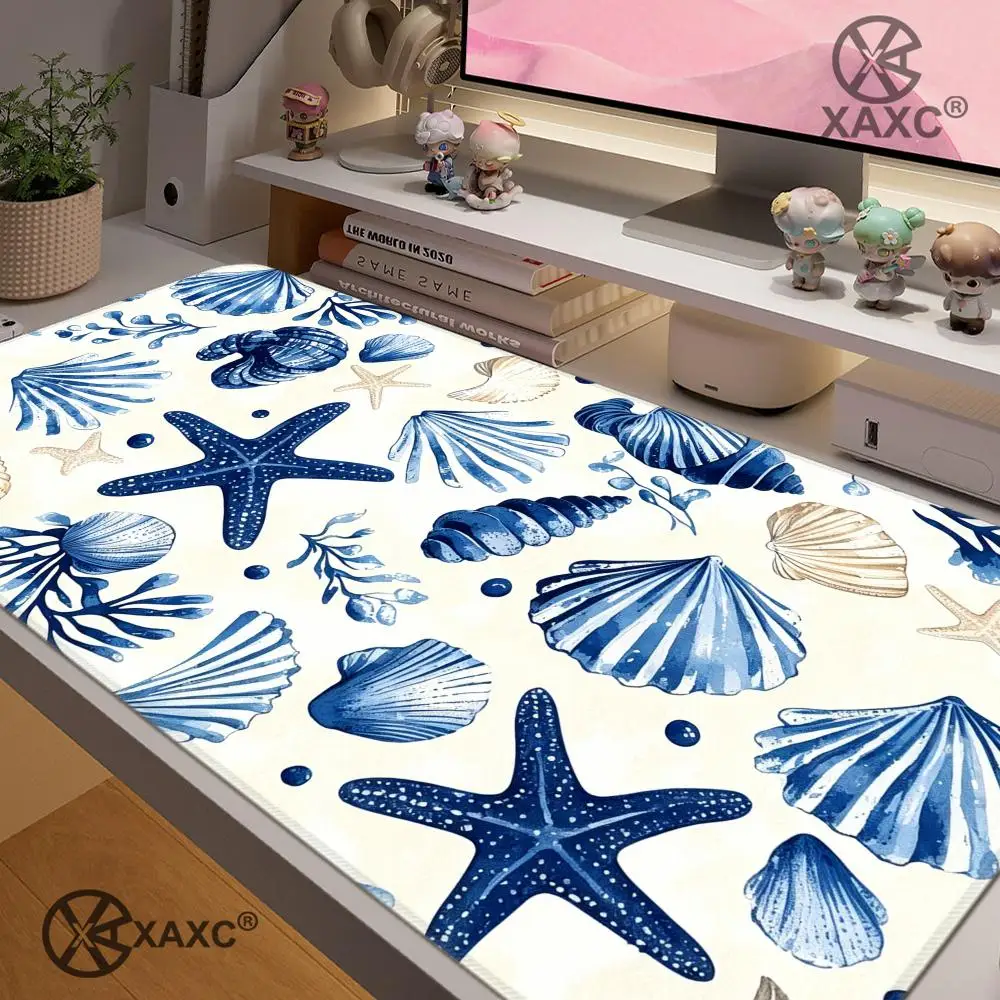 Cute Seashells Starfish Desk Mat Large Mouse Pad Gaming Mouse Pad  Full Size Mice Pad Desk Matt for Keyboard Laptop MacBook XAXC