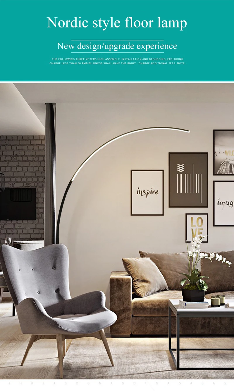 Nordic LED Corner Floor Lamp Simple Black White Floor Light For Dining Room Living Room Bedroom Study Home Decor Stand Light