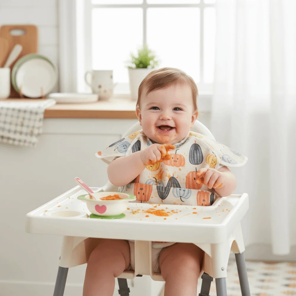 مريلة أطفال لطيفة مقاومة للماء بأكمام قصيرة، مريلة تغذية ناعمة مقاومة للأوساخ ومطبوعة برسوم كرتونية، منتجات أطفال