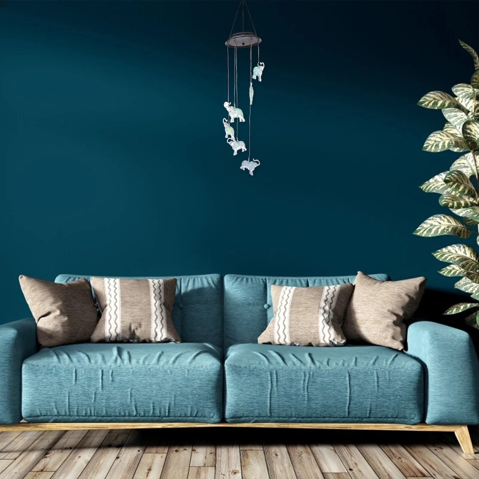 

Solar Wind Chimes Elephant Design Pendant LED Light Outdoor Garden Lamp Romantic Home Decoration Solar Wind Chime Lamp