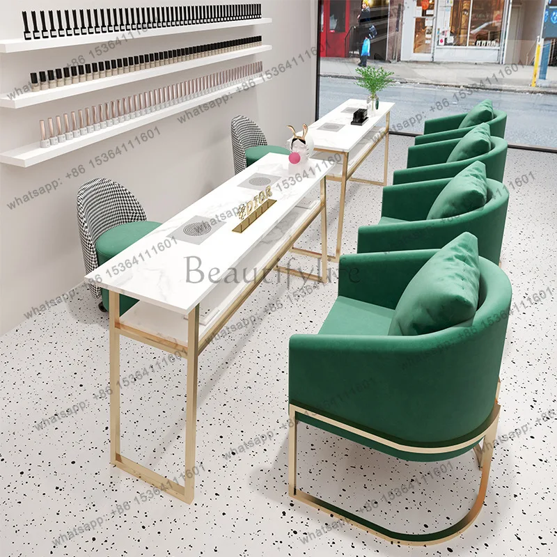 FG Built-in Vacuum Cleaner Nail Tables Multi-functional Complete Set with Sockets Nail Tables Reception Desks Furniture Tavolo J