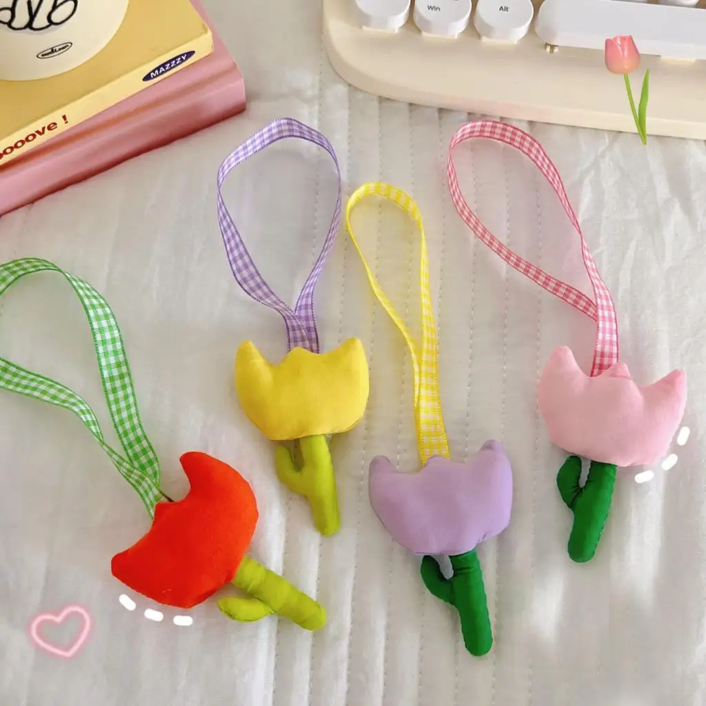 Small Fresh Girl Cute Tulip Charm Delicate Couple Bag Clothing Accessories Cartoon Candy Colour Flower Charm Girl Birthday Gift