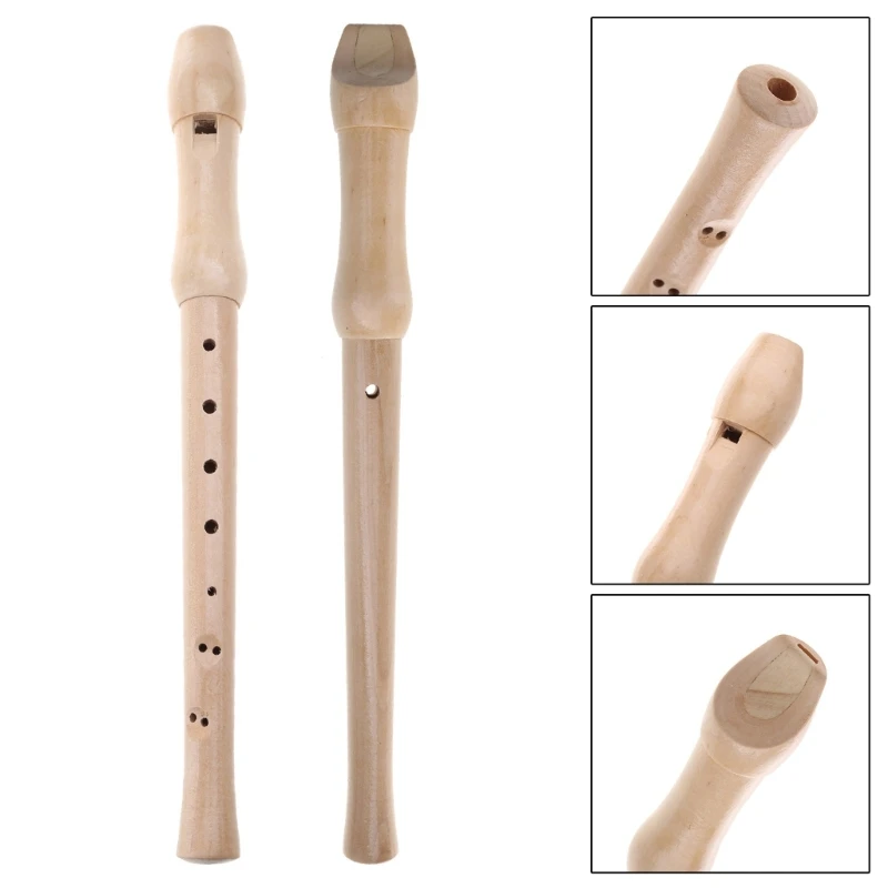 Recorder Instrument Kid Soprano Recorder German Style C Key 8 Hole Wooden Descant Recorder Adults Beginners with Handbag