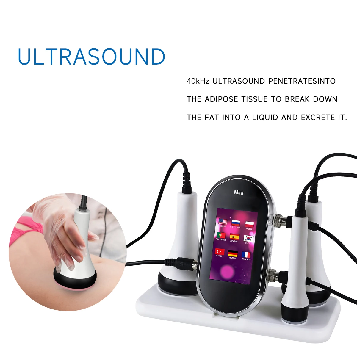 3 in 1 40K Cavitation Ultrasonic RF Skin Rejuvenation Machine Anti-wrinkle Body Shaping Massage Weight Loss Beauty Health Device