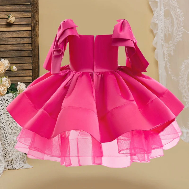 Ragazze Vintage Barbie Tutu Princess Dresses Elegant Girls Bow Birthday Party Dress Kids Ballet abiti formali bambini New Wear