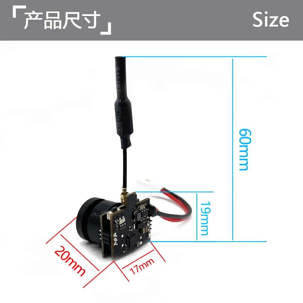 5.8G 48CH 200mW trasmettitore FPV regolabile Raceband 1000TVL Mini FPV Micro AIO 180 telecamera ad angolo supporta il lancio dell'immagine per RC